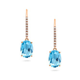 Blue Topaz & Diamond Earrings (18ct) - Dracakis Jewellers